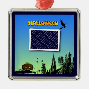 Halloween Dusk met heks Add Photo Lijst Metalen Ornament