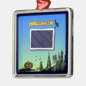 Halloween Dusk met heks Add Photo Lijst Metalen Ornament (Links)