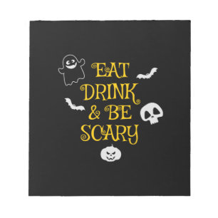 Halloween Eat Drink and be Scary Birthday Notitieblok