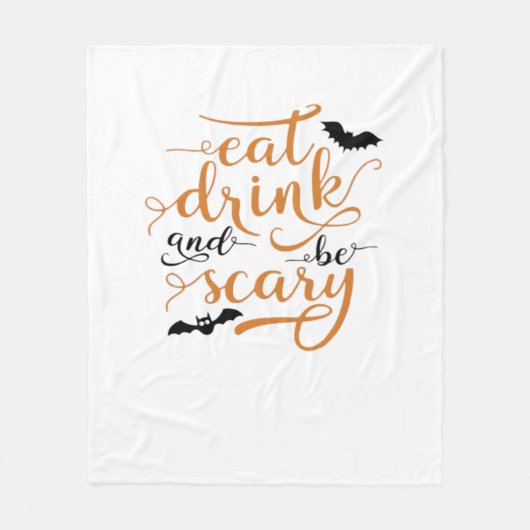 Halloween Eat Drink And Be Scary Creative Casual Fleece Deken (Voorkant)