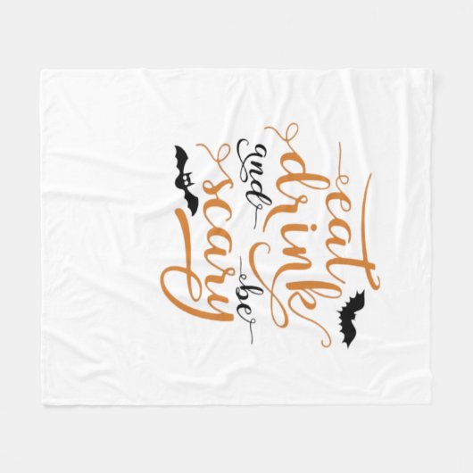 Halloween Eat Drink And Be Scary Creative Casual Fleece Deken (Voorkant (Horizontaal))