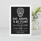 Halloween Eat, Drink & Be Scary 3D-uitnodigingen Kaart (Staand voorkant)