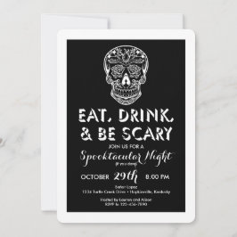 Halloween Eat, Drink & Be Scary 3D-uitnodigingen Kaart