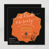 Halloween Eat Drink is Scary Black Oranje Parody Kaart (Voorkant / Achterkant)