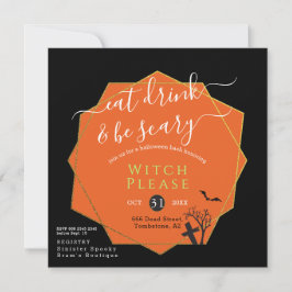 Halloween Eat Drink is Scary Black Oranje Parody Kaart