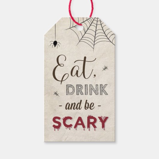 Halloween Eat Drink Wees Eng Kind Adult Party Favo Cadeaulabel (Voorkant)