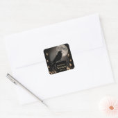 Halloween Edgar Allan Poe Raaf Gotisch Vierkante Sticker (Envelop)
