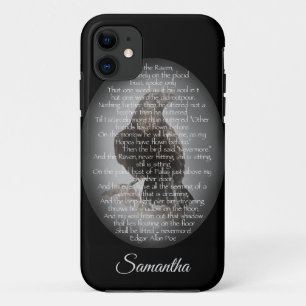 Halloween, Edgar Allen Poe, Raven, Custom Name Case-Mate iPhone Case