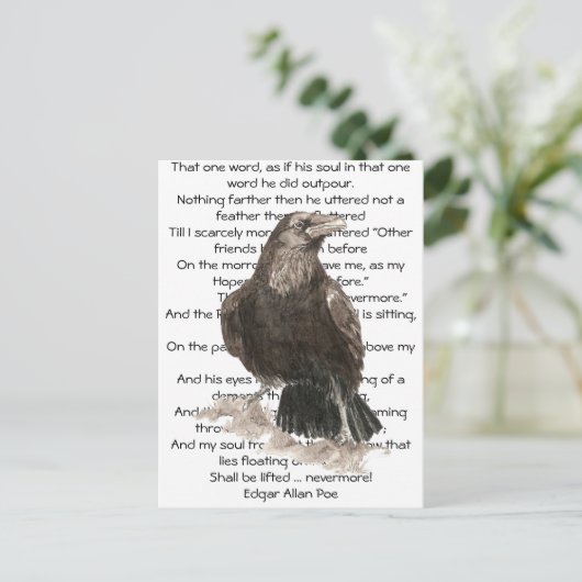 Halloween, Edgar Allen Poe, Raven, Nevermore Briefkaart (Staand voorkant)
