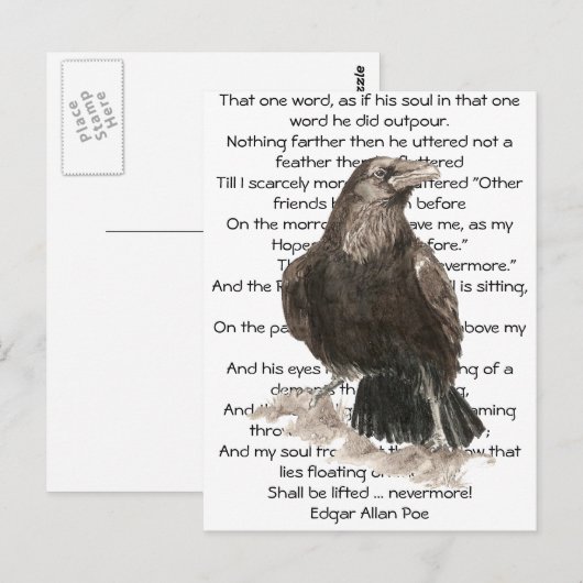 Halloween, Edgar Allen Poe, Raven, Nevermore Briefkaart (Voorkant / Achterkant)