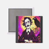 Halloween, Edgar Allen Poe, Raven, Nevermore Magneet (Voorkant / Achterkant)