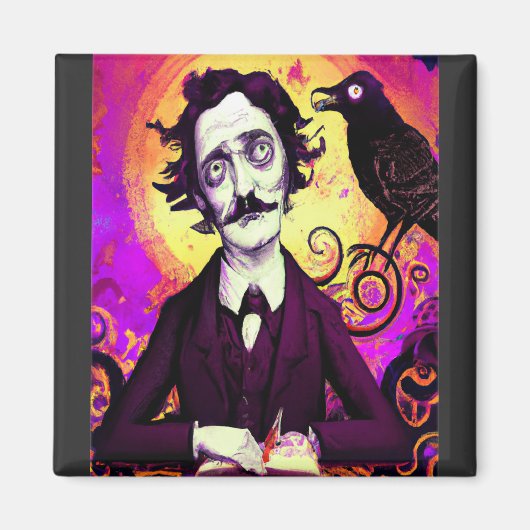 Halloween, Edgar Allen Poe, Raven, Nevermore Magneet (Voorkant)