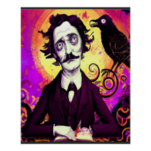 Halloween, Edgar Allen Poe, Raven, Nevermore Post Perfect Poster