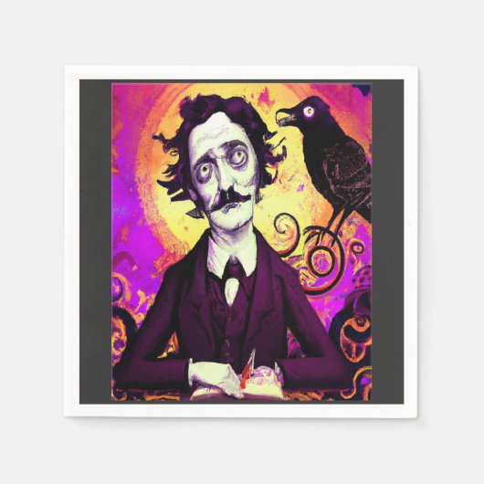 Halloween, Edgar Allen Poe, Raven, Nevermore Servet (Voorkant)