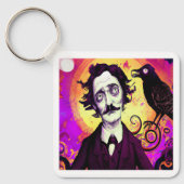 Halloween, Edgar Allen Poe, Raven, Nevermore Sleutelhanger (Voorkant)