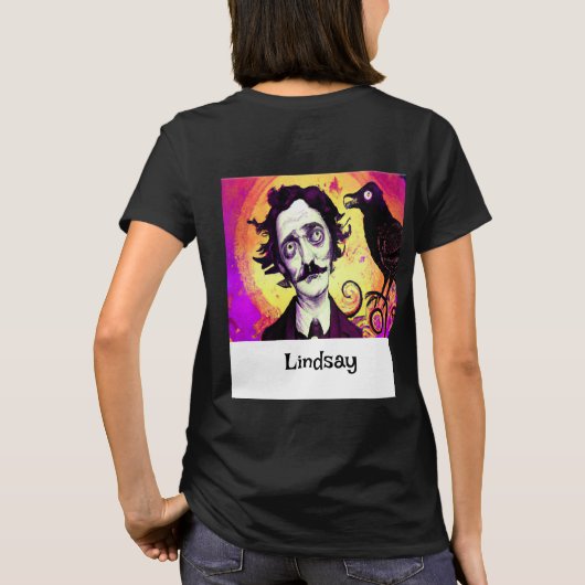 Halloween, Edgar Allen Poe, Raven, Nevermore T-Sh T-shirt (Achterkant)