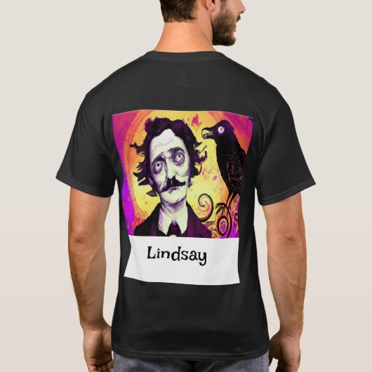 Halloween, Edgar Allen Poe, Raven, Nevermore T-shirt (Achterkant)