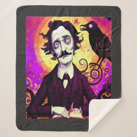 Halloween, Edgar Allen Poe, Raven, Nevermore Vlee Sherpa Deken (Voorkant)