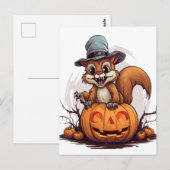 Halloween Eekhoorn Briefkaart (Voorkant / Achterkant)