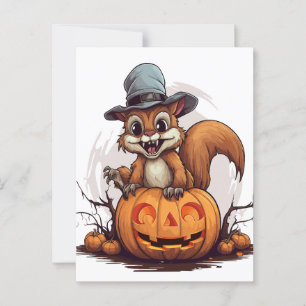Halloween Eekhoorn Briefkaart