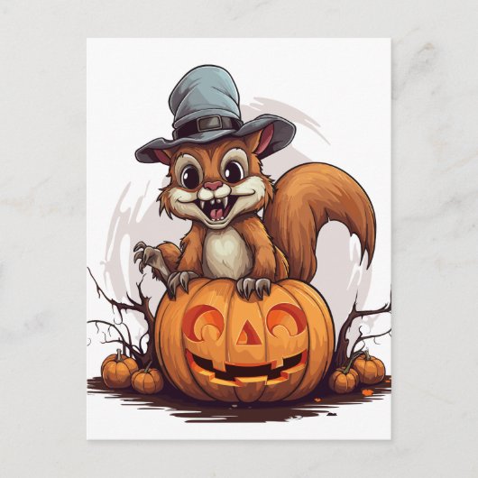 Halloween Eekhoorn Briefkaart (Voorkant)