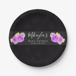 Halloween Een beetje Boo Floral Baby shower Papieren Bordje