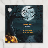 Halloween een beetje spook pompoen Baby shower Bedankjes Labels (Voorkant)