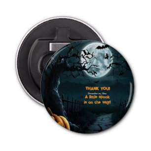 Halloween een beetje spook pompoen Baby shower Button Flesopener