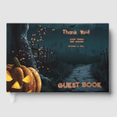 Halloween een beetje spook pompoen Baby shower Fol Gastenboek (Voorkant)