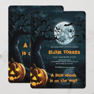 Halloween een beetje spook pompoen Baby shower Kaart