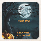 Halloween een beetje spook pompoen Baby shower Kartonnen Onderzetters (Voorkant)