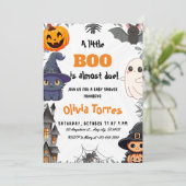 Halloween een een beetje boe Baby shower Kaart (Staand voorkant)