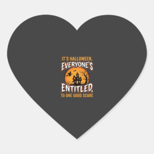 Halloween Eén goede schrik spookhuis citaat Hart Sticker