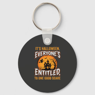 Halloween Eén goede schrik spookhuis citaat Sleutelhanger