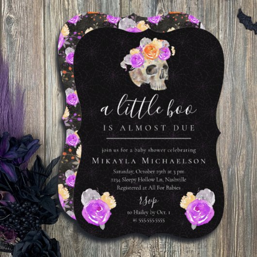 Halloween Een Kleine Boo  Bloemen Baby shower Kaart