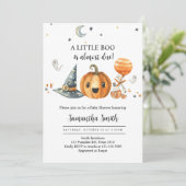 Halloween een Little Boo Pumpkin Baby shower Kaart (Staand voorkant)