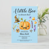 Halloween een Little Boo Pumpkin Boy Baby shower Kaart (Staand voorkant)