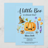 Halloween een Little Boo Pumpkin Boy Baby shower Kaart (Voorkant / Achterkant)