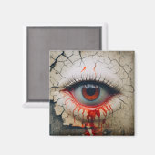 Halloween: een oog dat bloedmagneet weent magneet (Voorkant / Achterkant)