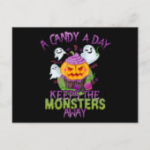 Halloween een Snoep per dag houdt de monsters weg Briefkaart (Voorkant)
