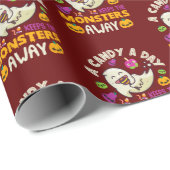 Halloween een Snoep per dag houdt de monsters weg Cadeaupapier (Rol Hoek)