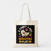 Halloween een Snoep per dag houdt de monsters weg Tote Bag (Achterkant)