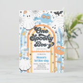 Halloween Een Spooky Boo-y Ghost 1e Verjaardag Kaart (Staand voorkant)