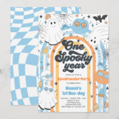 Halloween Een Spooky Jaar Ghost 1e Verjaardagsfees Kaart (Voorkant / Achterkant)
