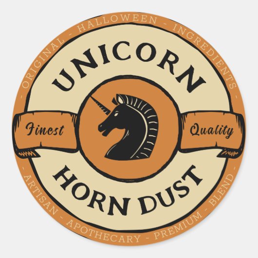 Halloween eenhoorn label (Voorkant)
