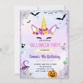 Halloween eenhoorn party uitnodiging (Voorkant)