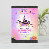 Halloween Eenhoorn Verjaardag Uitnodigen Halloween Kaart (Staand voorkant)