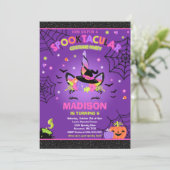 Halloween Eenhoorn Verjaardag Uitnodigen Halloween Kaart (Staand voorkant)