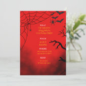 Halloween Eenvoudige Rode Partij Aanpassen Kaart (Staand voorkant)