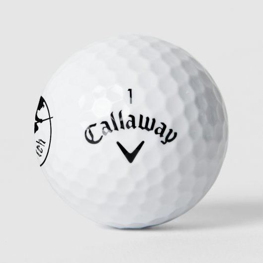 Halloween Eenvoudige Vliegende Heks Silhouette Zwa Golfballen (Logo)